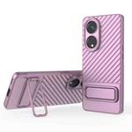 For OPPO Reno8 T 5G Wavy Texture TPU Phone Case with Lens Film(Purple)