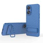 For OPPO Reno8 T 4G Wavy Texture TPU Phone Case with Lens Film(Blue)