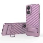 For OPPO Reno8 T 4G Wavy Texture TPU Phone Case with Lens Film(Purple)