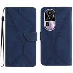 For OPPO Reno10 Stitching Embossed Leather Phone Case(Blue)