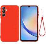 For Samsung Galaxy A25 5G Pure Color Liquid Silicone Shockproof Phone Case(Red)