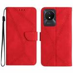 For vivo Y02A 4G / Y02 4G / Y11 2023 Stitching Embossed Leather Phone Case(Red)