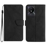 For vivo Y02A 4G / Y02 4G / Y11 2023 Stitching Embossed Leather Phone Case(Black)