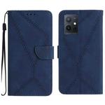 For vivo Y55S 5G 2023 / Y55 5G / T1 5G Stitching Embossed Leather Phone Case(Blue)