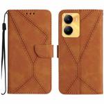For vivo Y56 5G Global Stitching Embossed Leather Phone Case(Brown)