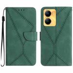 For vivo Y02S Global / Y16 4G Global Stitching Embossed Leather Phone Case(Green)