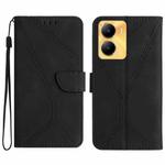 For vivo Y02S Global / Y16 4G Global Stitching Embossed Leather Phone Case(Black)