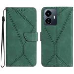 For vivo Y77E 5G Stitching Embossed Leather Phone Case(Green)