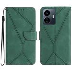 For vivo Y22 4G Global / Y35 4G Global Stitching Embossed Leather Phone Case(Green)