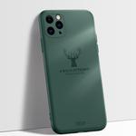 For iPhone 11 Pro Max Elk Pattern Shockproof Silicone Protective Case(Dark Green)
