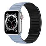 Magnetic Silicone Watch Band For Apple Watch 6 40mm(Light Blue Black)