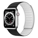 Magnetic Silicone Watch Band For Apple Watch 6 44mm(Black White)