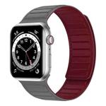 Magnetic Silicone Watch Band For Apple Watch 5 44mm(Grey Wine Red)