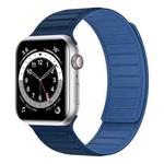 Magnetic Silicone Watch Band For Apple Watch 4 44mm(Dark Blue Blue)