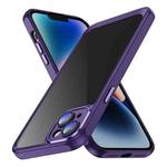 For iPhone 14 PC + TPU Phone Case with Lens Film(Dark Purple)