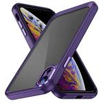 For iPhone XR PC + TPU Phone Case with Lens Film(Dark Purple)