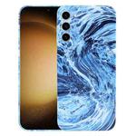 For Samsung Galaxy S23+ 5G Marble Pattern Phone Case(Navy Blue White)