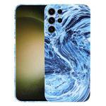 For Samsung Galaxy S23 Ultra 5G Marble Pattern Phone Case(Navy Blue White)