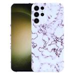 For Samsung Galaxy S23 Ultra 5G Marble Pattern Phone Case(Red White)