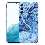 For Samsung Galaxy S22 5G Marble Pattern Phone Case(Navy Blue White)