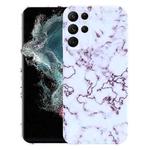 For Samsung Galaxy S22 Ultra 5G Marble Pattern Phone Case(Red White)