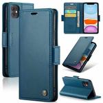 For iPhone 11 CaseMe 023 Butterfly Buckle Litchi Texture RFID Anti-theft Leather Phone Case(Blue)