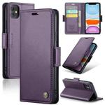 For iPhone 11 CaseMe 023 Butterfly Buckle Litchi Texture RFID Anti-theft Leather Phone Case(Pearly Purple)