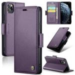 For iPhone 11 Pro CaseMe 023 Butterfly Buckle Litchi Texture RFID Anti-theft Leather Phone Case(Pearly Purple)