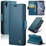 For iPhone XR CaseMe 023 Butterfly Buckle Litchi Texture RFID Anti-theft Leather Phone Case(Blue)