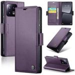 For Xiaomi 13 CaseMe 023 Butterfly Buckle Litchi Texture RFID Anti-theft Leather Phone Case(Pearly Purple)