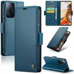 For Xiaomi 11T / 11T Pro CaseMe 023 Butterfly Buckle Litchi Texture RFID Anti-theft Leather Phone Case(Blue)