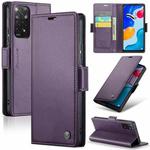 For Xiaomi Redmi Note 11 4G Global CaseMe 023 Butterfly Buckle Litchi Texture RFID Anti-theft Leather Phone Case(Pearly Purple)