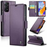 For Xiaomi Redmi Note 11 Pro Global CaseMe 023 Butterfly Buckle Litchi Texture RFID Anti-theft Leather Phone Case(Pearly Purple)