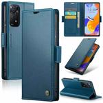 For Xiaomi Redmi Note 11 Pro 5G Global CaseMe 023 Butterfly Buckle Litchi Texture RFID Anti-theft Leather Phone Case(Blue)