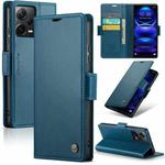 For Xiaomi Redmi Note 12 Pro+ 5G Global CaseMe 023 Butterfly Buckle Litchi Texture RFID Anti-theft Leather Phone Case(Blue)