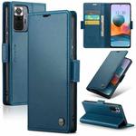 For Xiaomi Redmi Note 10 Pro 4G CaseMe 023 Butterfly Buckle Litchi Texture RFID Anti-theft Leather Phone Case(Blue)