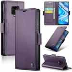 For Xiaomi Redmi Note 9S/Note 9 Pro/Note 9 Pro Max CaseMe 023 Butterfly Buckle Litchi Texture RFID Anti-theft Leather Phone Case(Pearly Purple)