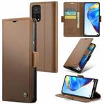 For Xiaomi Mi 10T 5G／10T Pro 5G CaseMe 023 Butterfly Buckle Litchi Texture RFID Anti-theft Leather Phone Case(Brown)