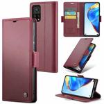 For Xiaomi Mi 10T 5G／10T Pro 5G CaseMe 023 Butterfly Buckle Litchi Texture RFID Anti-theft Leather Phone Case(Wine Red)