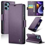For Xiaomi Poco F5 5G/Redmi Note 12 Turbo 5G CaseMe 023 Butterfly Buckle Litchi Texture RFID Anti-theft Leather Phone Case(Pearly Purple)