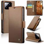 For Xiaomi 14 Pro CaseMe 023 Butterfly Buckle Litchi Texture RFID Anti-theft Leather Phone Case(Brown)