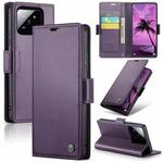 For Xiaomi 14 Pro CaseMe 023 Butterfly Buckle Litchi Texture RFID Anti-theft Leather Phone Case(Pearly Purple)