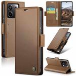 For Xiaomi Redmi Note 13 Pro 5G CaseMe 023 Butterfly Buckle Litchi Texture RFID Anti-theft Leather Phone Case(Brown)