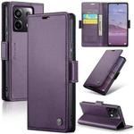 For Xiaomi Redmi Note 13 Pro 5G CaseMe 023 Butterfly Buckle Litchi Texture RFID Anti-theft Leather Phone Case(Pearly Purple)
