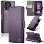 For Xiaomi Redmi Note 13 4G CaseMe 023 Butterfly Buckle Litchi Texture RFID Anti-theft Leather Phone Case(Pearly Purple)