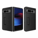 For Google Pixel Fold Litchi Texture Integrated Shockproof Phone Case with Holder(Black)