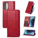 For Motorola Moto G52J 5G II / G52J 5G Magnetic Buckle Retro Texture Leather Phone Case(Red)