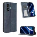 For Realme GT Neo5 SE Magnetic Buckle Retro Texture Leather Phone Case(Blue)