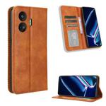 For Realme GT Neo5 SE Magnetic Buckle Retro Texture Leather Phone Case(Brown)
