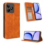 For Realme Note 50 4G Magnetic Buckle Retro Texture Leather Phone Case(Brown)
